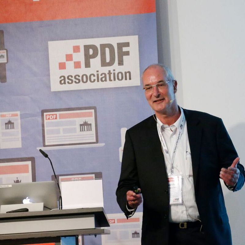 Thomas Zellmann, Geschäftsführer der PDF Association, bei seiner Eröffnungsrede zu den PDF Days Europe 2017