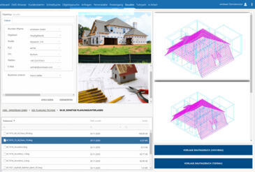 Screenshot von der digitalen Bauakte der windream GmbH